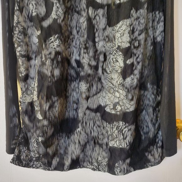Panitti Women Top Size Large Animal Printed Long Sleeve Black - Picture 8 of 9